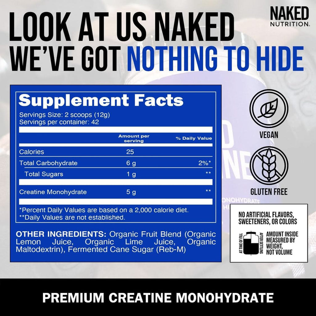 Lemon Lime Creatine Monohydrate Powder - Lemon Lime with an Easy - Mix Workout Format