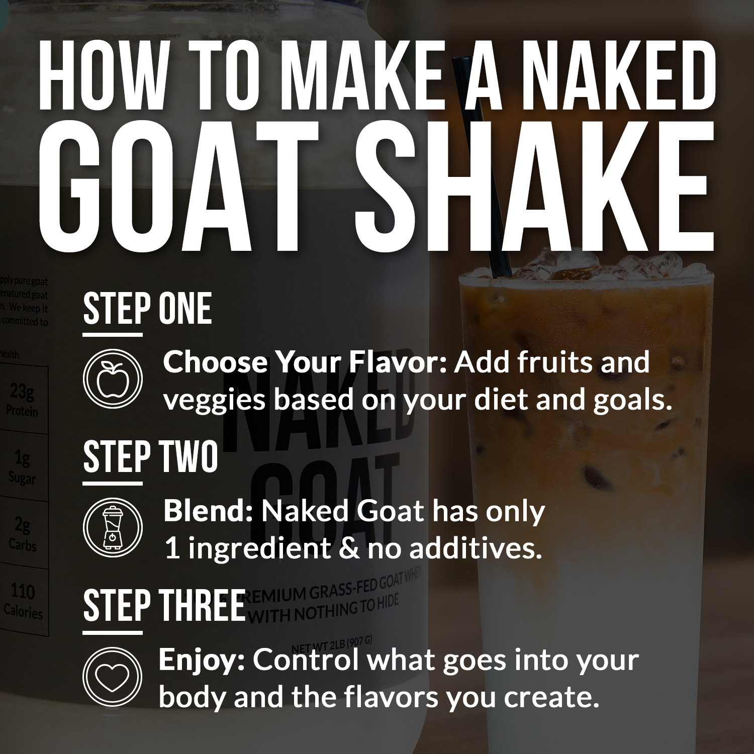 Vanilla Goat Whey Protein Powder - Vanilla for Easy Mixing at Home or On the Go