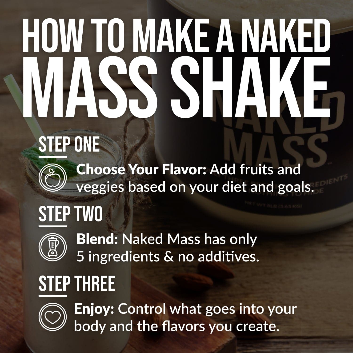 Vanilla Mass Gainer Protein Supplement - Vanilla with an Easy - Mix High - Calorie Formula
