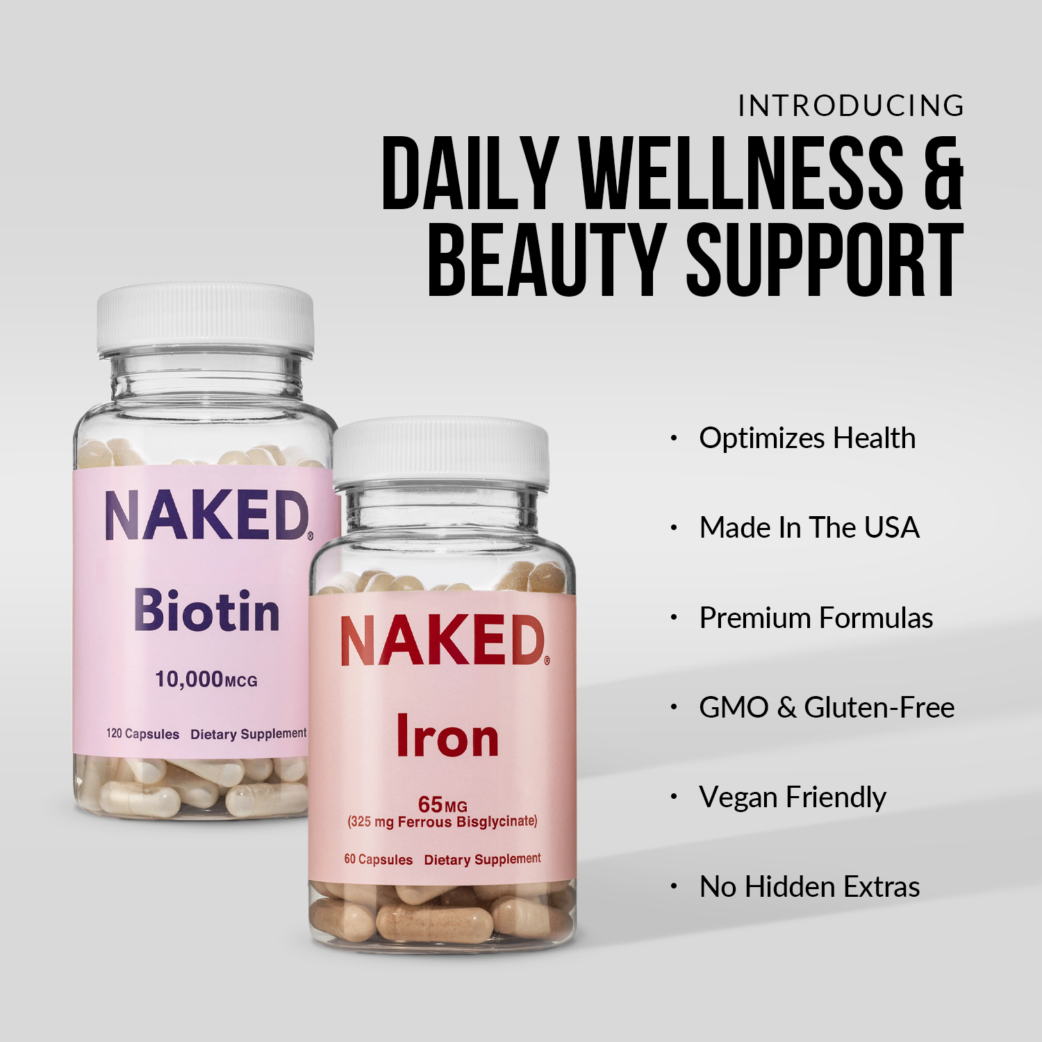 Daily Iron Supplement - Iron for Convenient Home or Travel Use