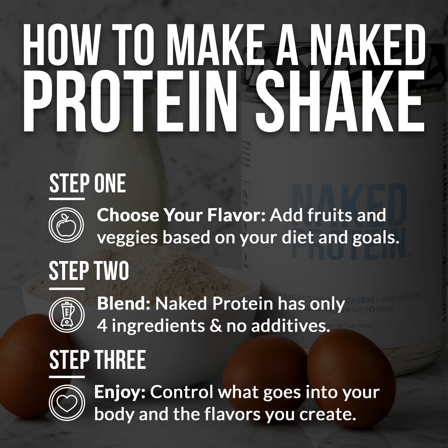 Protein Powder Blend - 1LB Egg Whey and Casein Protein Blend - 1LB for Easy Mixing at Home or On the Go