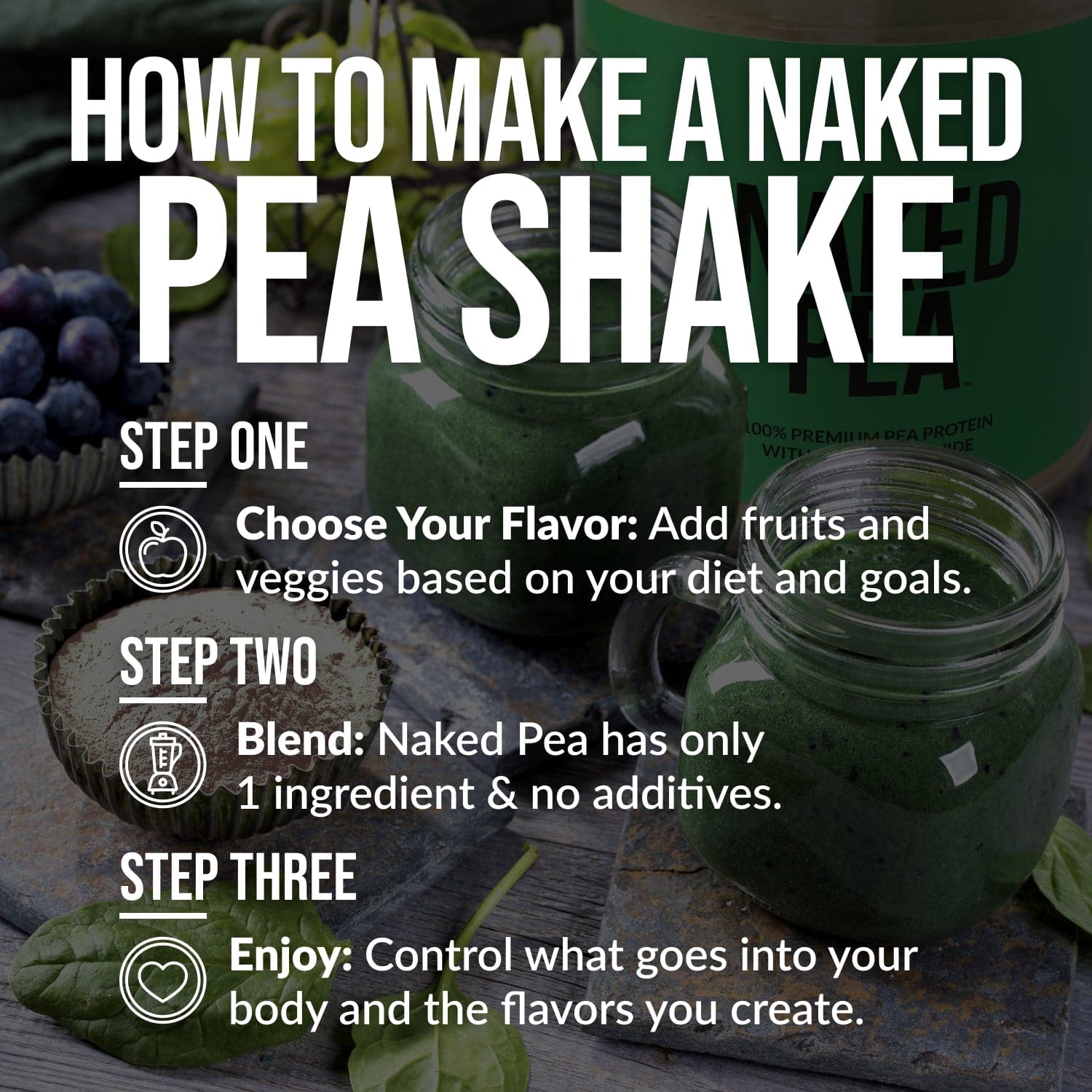 Pea Protein Powder 1lb - Unflavored for Easy Mixing at Home or On the Go