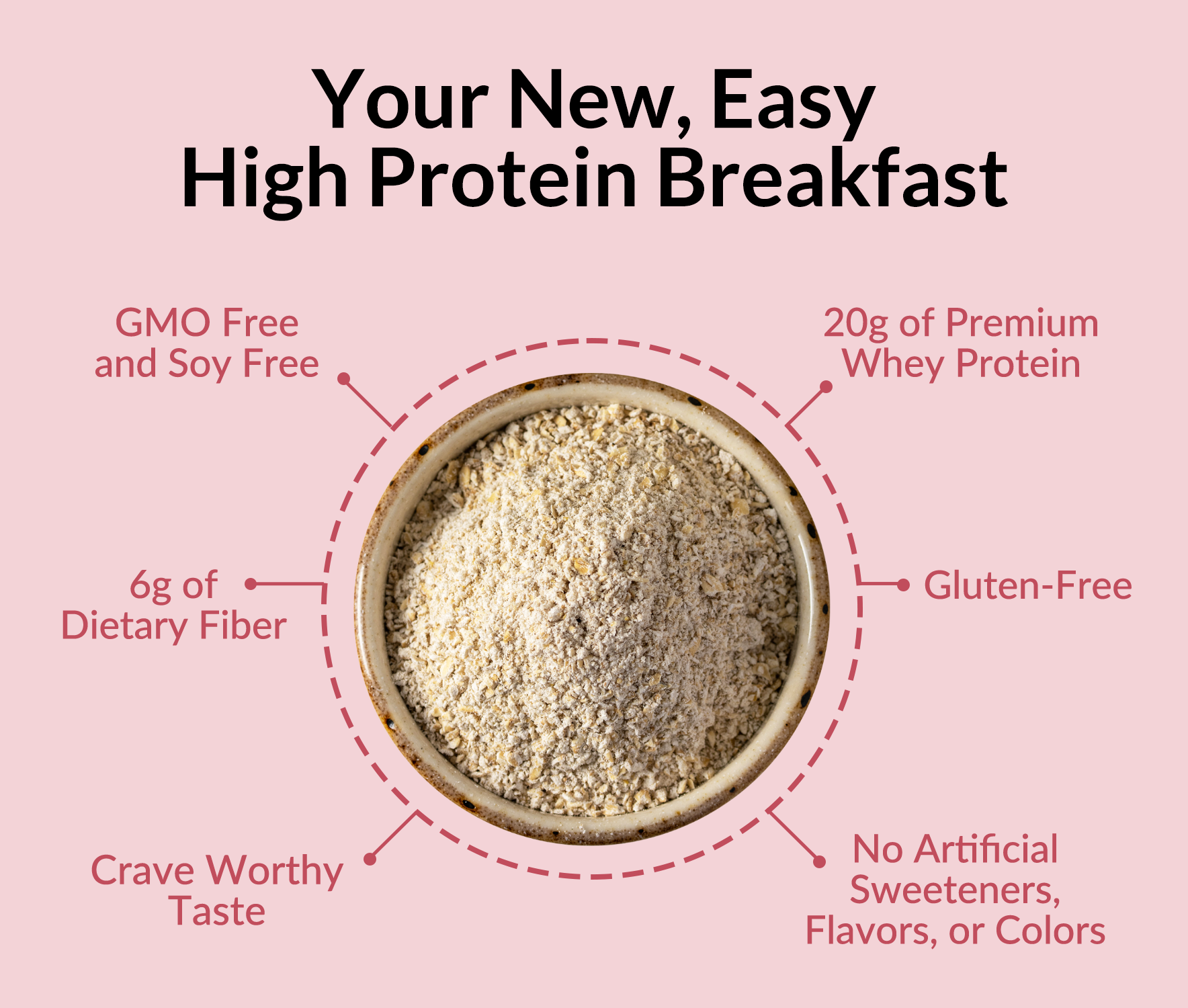 Strawberry Cream Protein Oats - Strawberry Cream for Warm, Convenient Morning Meals