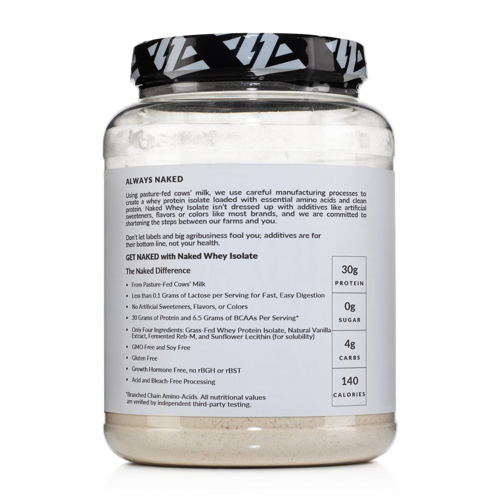 Vanilla Grass - Fed Whey Isolate Protein Powder - Vanilla for Easy Mixing at Home or On the Go